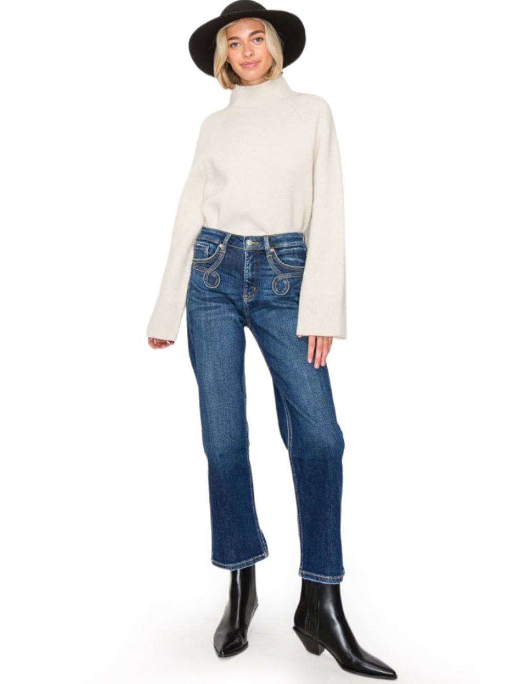 Artemis Vintage Tummy Control Western Detail Straight Jeans